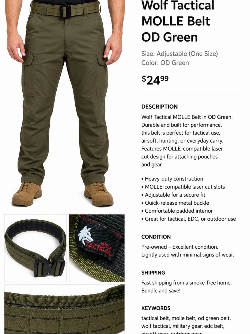 Men’s Cargo Pants — OD Green